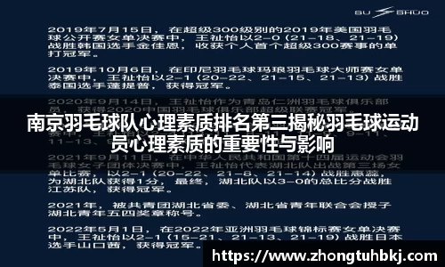 南京羽毛球队心理素质排名第三揭秘羽毛球运动员心理素质的重要性与影响